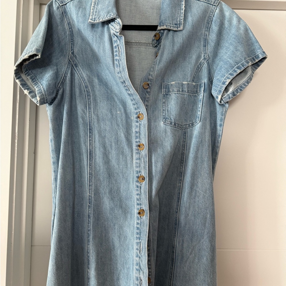 Denim Button-Up Dress